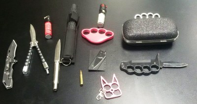 Examples of items intercepted in passenger's carry-on baggage. (CNW Group/Canadian Air Transport Security Authority (CATSA))