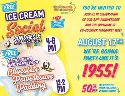 Natural Grocers to Host Ice-Cream Social Event to Celebrate 62nd Anniversary at 140 Stores on August 17