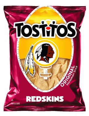 Tostitos’ “Lucky Bags” include team-inspired packaging that celebrates the official traditions of 19 NFL teams. Tostitos created original content honoring the historic Redskins marching bands -- one of the oldest in the NFL -- with a one-man band playing songs as the chips came off the production line, infusing them with Redskins luck. (PRNewsfoto/PepsiCo)