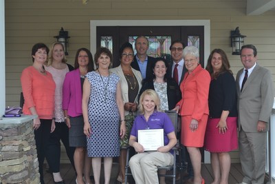 From left to right: Watermark’s Supervisor of Assisted Living, Kathleen Pye, Watermark’s Regional Director of Resident Programming, Maureen Garvey, Carolyn DeRocco of the Connecticut Alzheimer’s Association, Watermark’s Director of Health Services, Denise Julian, Chief Operating Officer of the NCCDP, Lynn Biot Gordon, Managing Director of Operations at Watermark Retirement, Rich Howell, CNA of the Year, Lisa Ford, Chief Executive Officer of the NCCDP, Sandra Stimson, Managing Director of Watermark Retirement, Fred Zarrilli, Connecticut Lieutenant Governor Nancy Wyman, Watermark’s Regional Sales Director, Dawn Marie Trombetta, and Chris Carter of the Connecticut Assisted Living Association.