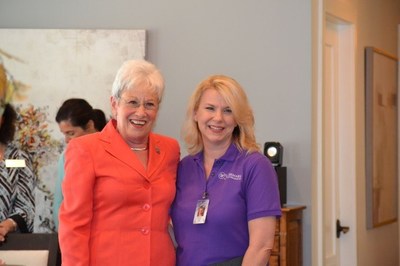 Connecticut Lieutenant Governor Nancy Wyman (left) congratulates 2017 CNA of the Year, Lisa Ford