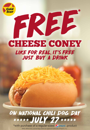 Enjoy a Free* Cheese Coney at Gold Star on National Chili Dog Day