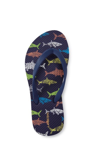 Shark Print Flip Flops