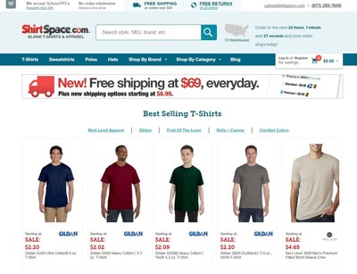 Online apparel retailer ShirtSpace has just announced a new two-tiered shipping program for its wholesale goods. Standard Shipping is available for $6.99 on all qualifying orders that weigh less than 10 pounds. Premium Shipping is available for $8.99. All orders over $69 are now shipped for free. The previous minimum spend was $99 to qualify for free shipping. To learn more about ShirtSpace, please visit www.shirtspace.com or call 1-877-285-7606.