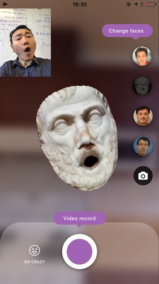A developer implants his facial expression on Aristotle with AFanta's technology