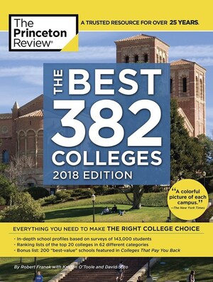 The Princeton Review's 26th Annual College Rankings Due Out Soon on Company's Site and in its Book, The Best 382 Colleges, 2018 Edition-on sale August 1st