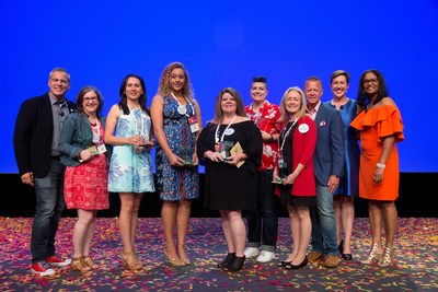 eBay executives and employees celebrate the winners of eBay’s SHINE Awards for Small Business at eBay Open in Las Vegas.