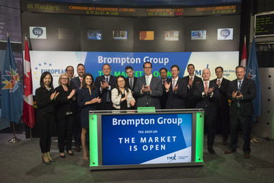 Mark Caranci, Director, President and CEO, Brompton Group, joined Dani Lipkin, Head, Business Development, Exchange Traded Funds, Closed-End Funds, and Structured Notes, TMX Group to open the market to launch European Dividend Growth Fund (EDGF.UN). Founded in 2000, Brompton Funds, a division of Brompton Group, is an investment fund manager which offers a suite of Toronto Stock Exchange traded funds, mutual funds, hedge funds and flow-through limited partnerships. EDGF.UN commenced trading on Toronto Stock Exchange on July 21, 2017. (CNW Group/TMX Group Limited)