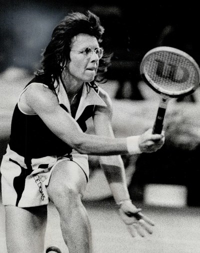 Billie Jean King defeated former men’s tennis player, Bobby Riggs, in the renowned “Battle of the Sexes” tennis match, marking one of the greatest moments in sports history.