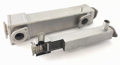 BorgWarner's modular compact floating core EGR cooler series provides durable performance, high robustness against thermal fatigue and reduced emissions for a wide range of commercial vehicle applications.