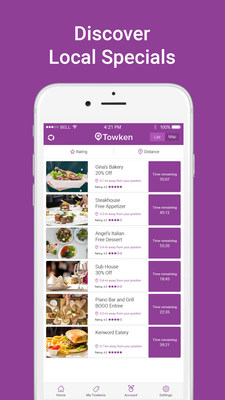 Find local specials to restaurants using Towken!