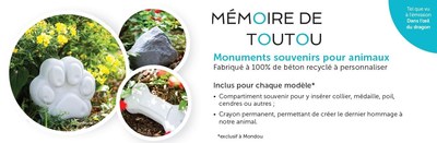 Mondou offre désormais les produits Mémoire de Toutou dans tous ses magasins. (Groupe CNW/Mondou)