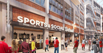 Conceptual Rendering - Sports & Social Detroit Interior