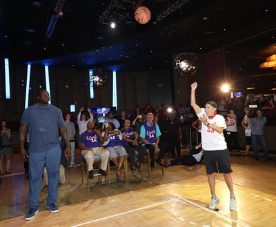 In a real-life “David vs Goliath” battle at Live! Casino & Hotel, NBA Hall of Famer and 4-time NBA Champion Shaquille O’Neal took on David Cordish, Chairman of The Cordish Companies, in a head to head free-throw competition. The Megastar vs Mogul fight ended in a tie, when both made their sudden death shots after draining three of six throws.