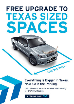 Park 'N Fly introduce estacionamiento Texas Sized Spaces™