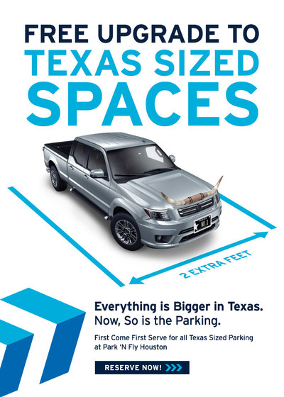 Espacios de estacionamiento Texas Sized de Park ‘N Fly
