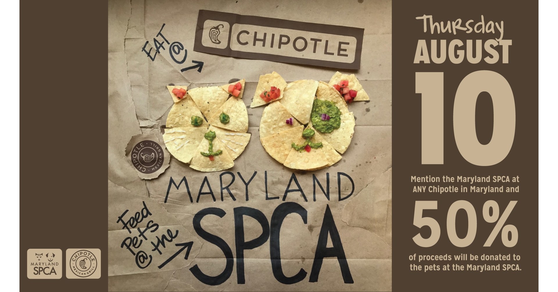 All Chipotle Restaurants in Maryland to Donate 50 of Sales to the Maryland SPCA