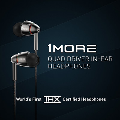 Fones de ouvido intra-auriculares Quad Driver da 1MORE, primeiros fones de ouvido do mundo com certificação da THX