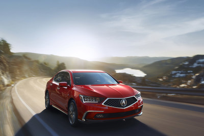 2018 Acura RLX Sport Hybrid in Brilliant Red Metallic, the brand’s most sophisticated and best performing sedan ever.