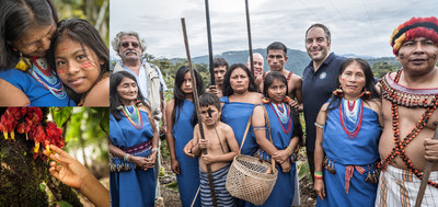 Professor Maurizio Gnerre, Timothy Rose, & Kamal El-Wattar of Vitanova with members of the Amazon Shuar Tribe.