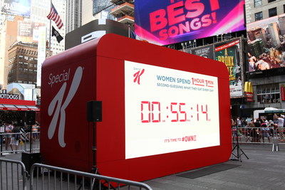 Kellogg's Special K sheds light on new survey revealing that women spend 61 minutes every day second-guessing their food choices in New York's Times Square
