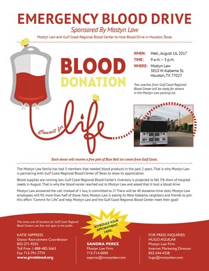 Emergency Blood Drive- Sponsored by Mostyn Law