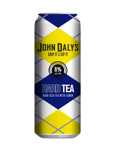 John Daly's New Grip it and Sip it Hard Tea is in stores now nationwide. This is one of two flavors rolled out recently as part of the PGA Legend's partnership with Phusion Projects. The classic cocktail bearing John Daly's name comes in ready-to-drink 16 oz. cans and is made of alcohol, real black tea and lemonade.