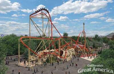 The new RailBlazer roller coaster at California's Great America will be the first coaster of its kind on the West Coast featuring a single rail track throughout; the design requires the rider to straddle the rail, creating an extremely low center of gravity that amplifies every move and enables more dynamic turns and rotations than have ever been possible on a coaster. With an eight-passenger single file train hugging the rail, the coaster will give riders an unobstructed view of the ground.