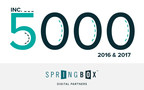 Springbox Recognized for Second Consecutive Year on Prestigious Inc. 5000 List