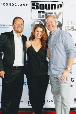 From left to right: Olivier Chastan, Founder and CEO of Iconoclast and Partner at Sound City Studios, Denise Colletta, SVP, City National Bank, and Mike Hurst, Co-founder and CEO of Exactuals (Photographer: Karl Larsen)