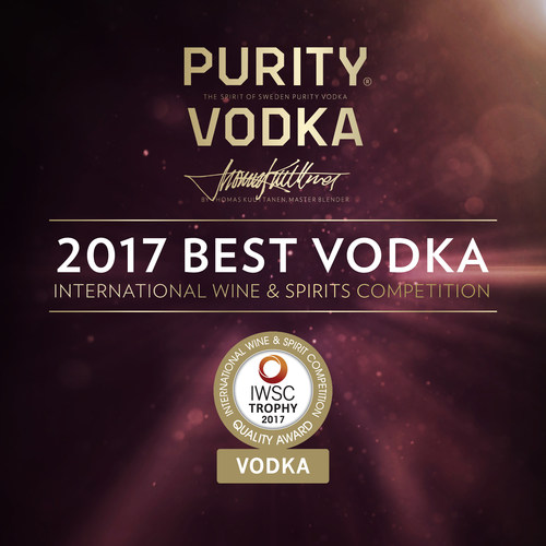 Purity Vodka Is Awarded The 2017 Best Vodka Trophy At The IWSC