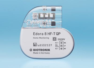 With a volume of 15 cc, Edora HF-T QP is the smallest MR conditional
CRT-P available in the US.
