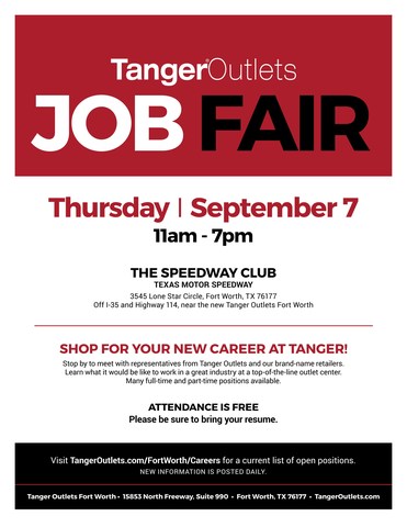 Tanger Outlets Job Fair Flyer