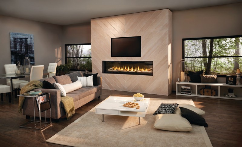 Napoleon's new Luxuria Linear Series features industry-unique technology that eliminates the need for a fireplace safety screen.