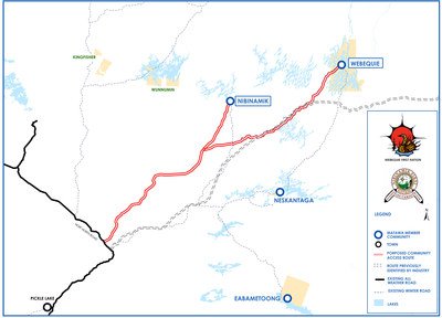Corridor Route Map (CNW Group/WEBEQUIE FIRST NATION)