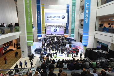 Crowds gathered during the 2017 AutoMobili-D as part of the North American International Auto Show.