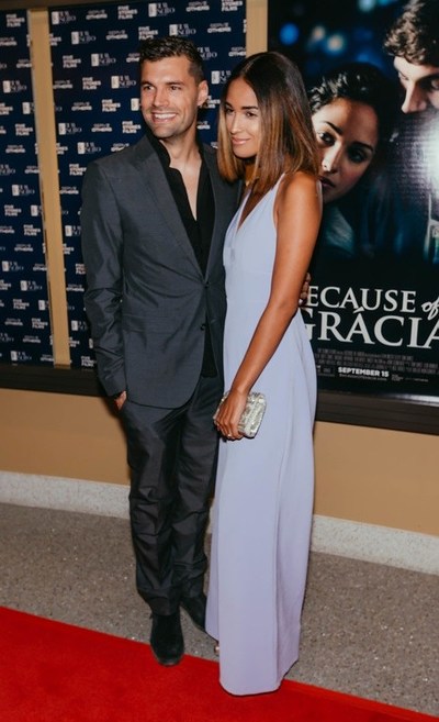 Moriah Peters poses with husband and frontman of for KING & COUNTRY, Joel Smallbone before joining a packed theater for the screening of Because of Grácia. (Courtesy Jacqueline Justice)