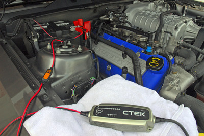 The use of a smart battery charger like the MXS 5.0 from CTEK can keep batteries in top condition.