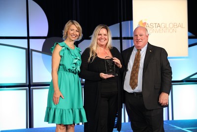 From left to right, Samantha Brown of Travel Channel, Wendy Ward, VP of Marketing and Communications for UATP and Bob Duglin, the VP of Business Development for ASTA.