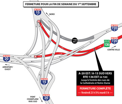 Projet Turcot à Montréal - Entraves dans le secteur des échangeurs Saint-Pierre et Turcot durant la fin de semaine du 1er septembre 2017