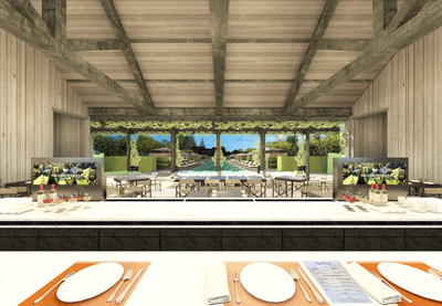 Meadowood Napa Valley - Rendering of Pool Cafe & Bar Interior.