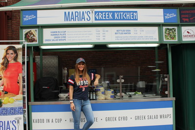 Red Sox fan, Emmy winning host and best-selling author, Maria Menounos, partners with Aramark to bring her family’s Greek recipes to Fenway Park, with the launch of her new stand, “Maria’s Greek Kitchen,” on Yawkey Way.