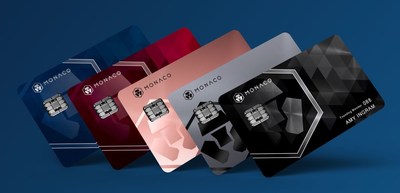 (From left to right) Midnight Blue (Classic plastic card), Ruby Steel, Rose Gold, Space Gray (Platinum metal cards) and Obsidian Black (Limited Edition Platinum metal card)