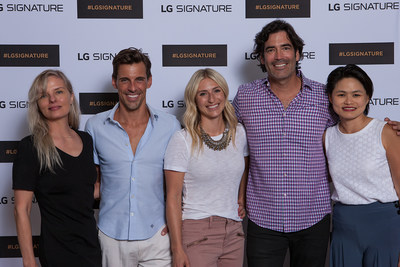 Dana Dickey, Madison Hildebrand, Jasmine Roth, Carter Oosterhouse and Peggy Ang (from L to R) at the LG SIGNATURE Oceanfront Discussion: Design & Tech in 2017. (Photo Credit: Tom Bonner)