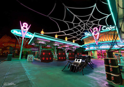 For the first time, Halloween Time at the Disneyland Resort is also taking over Disney California Adventure Park, with areas such as Buena Vista Street and Cars Land getting all dressed up for Halloween fun. In Cars Land, everyone’s favorite Cars characters have transformed Radiator Springs into their own Haul-O-Ween celebration. (Disney California Adventure Park)