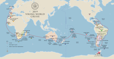 Viking Announces Second World Cruise For Fourth Ship   2019 Viking World Cruise Map 2400x1256 Infographic 