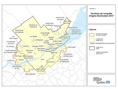 Lancement de l'Enquête origine-destination 2017 - Région Québec-Lévis - Votre participation compte!