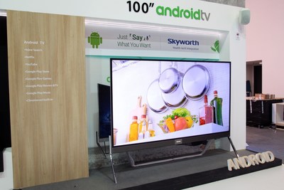 The 100” Android TV co-developed with Google (PRNewsfoto/Skyworth Group)