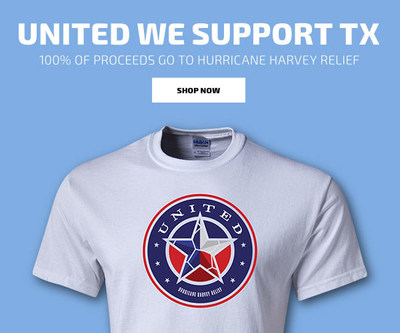 Hurricane Harvey Relief T-Shirt | Item #LV1047752; Price: $25.99 with 100% of sales go directly to the American Red Cross’ Hurricane Harvey relief efforts