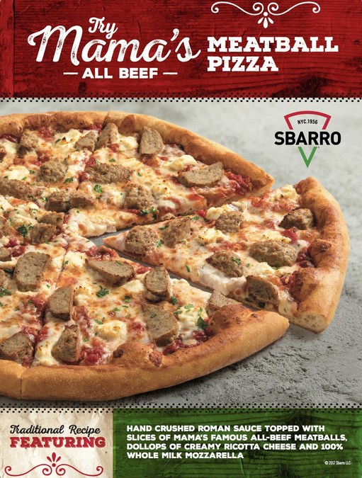 Sbarro Celebrates Its Roots With Its New Mama S Meatball Ny Style Pizza